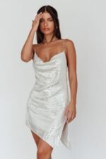 Mini Dress Silver Black