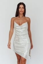 Mini Dress Silver Black